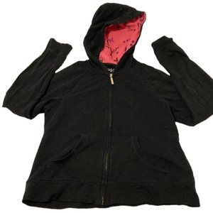 Style & Co. Med Black Zippered Hoodie butterflies